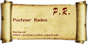 Puchner Rados névjegykártya